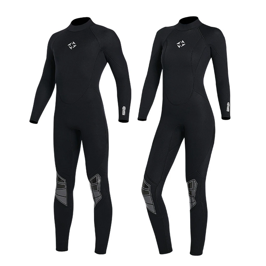 

3mm Diving Suit Nylon Good Elasticity Zipper Closure Skin Friendly Swimsuits Easy to Wear Wetsuit Women Black M