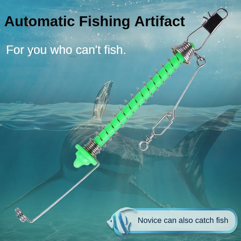 Automatic Fishing Hook Trigger Fishing Pole Fixing Spring Fishhook Bait  Catch Ejection Catapult Fish Tool Fishing Accessories - AliExpress 18