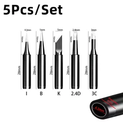 Premium Soldering Iron Kit with Copper Iron Heads - 5 Piece Set (5 pieces in black)