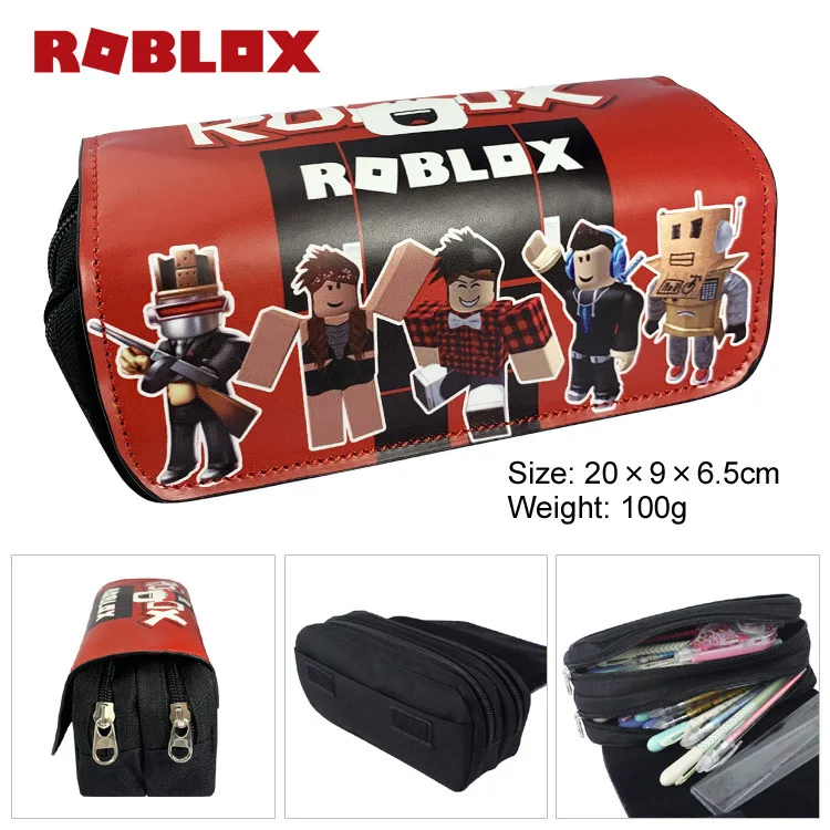 

ROBLOX Virtual World Canvas Double-layer Large-capacity Zipper Pencil Case Stationery Box Student Supplies Wallet Children's