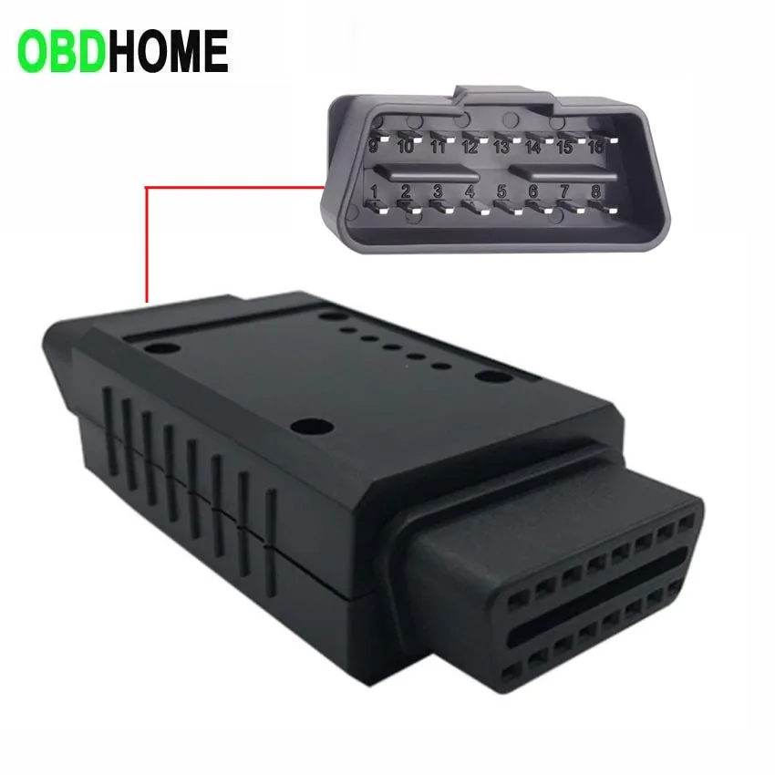 16PIN OBD Male To Female Adapter Housing Shell OBD2 16pin Automotive  Diagnostic Harness Connector PCB Board Can Be Placed Inside