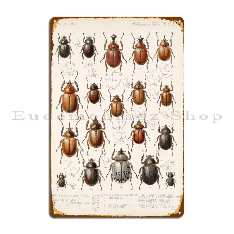Coleoptera Metal Plaque Bar Garage Plaques Wall Cave Design Pub Tin Sign Poster