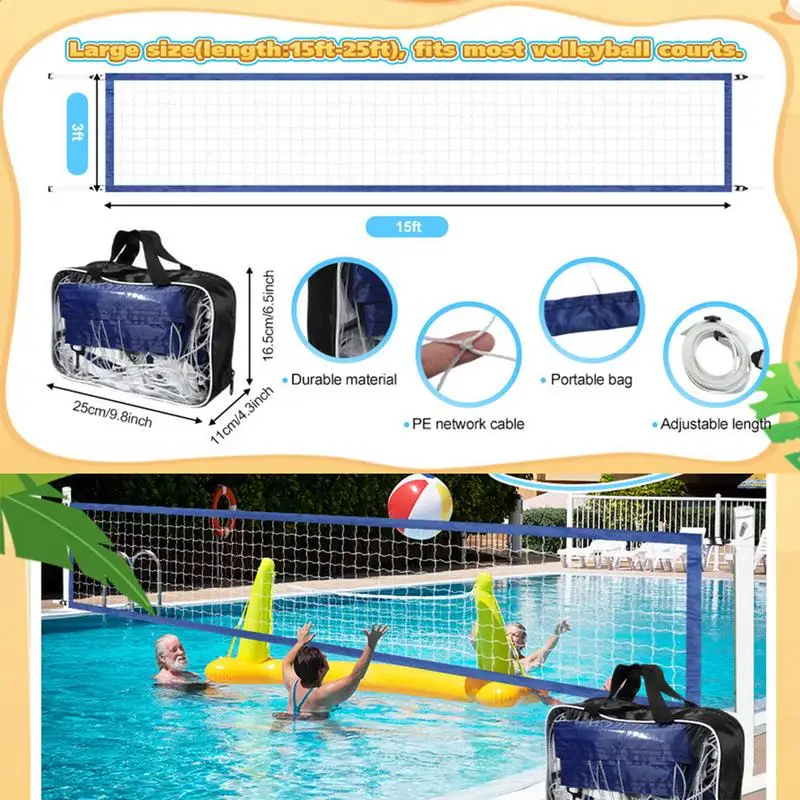 Red De Voleibol Para Piscina - Portátil, Resistente Al Agua, Para Todas Las Edades