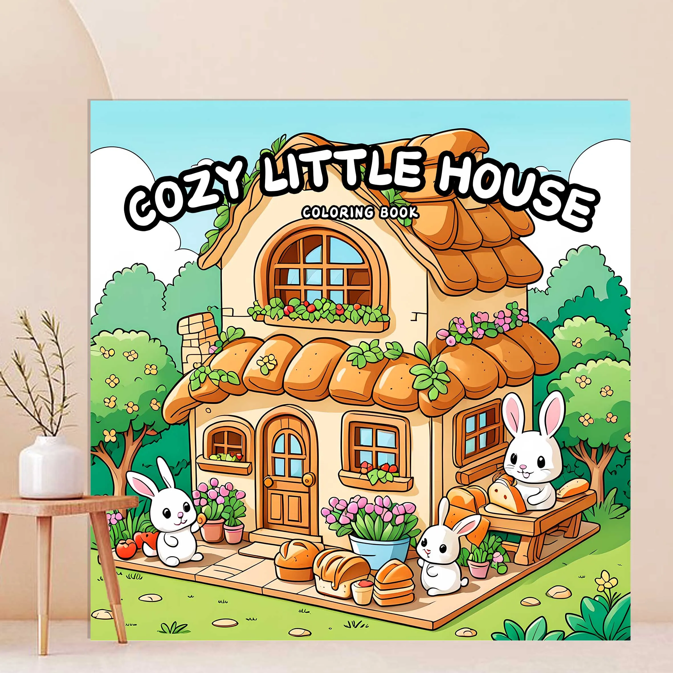 COZY LITTLE HOUSE Bold-easy Patterns Coloring Book for Adults Cute Drawing Book Perfect Gift for Party and Birthday 6