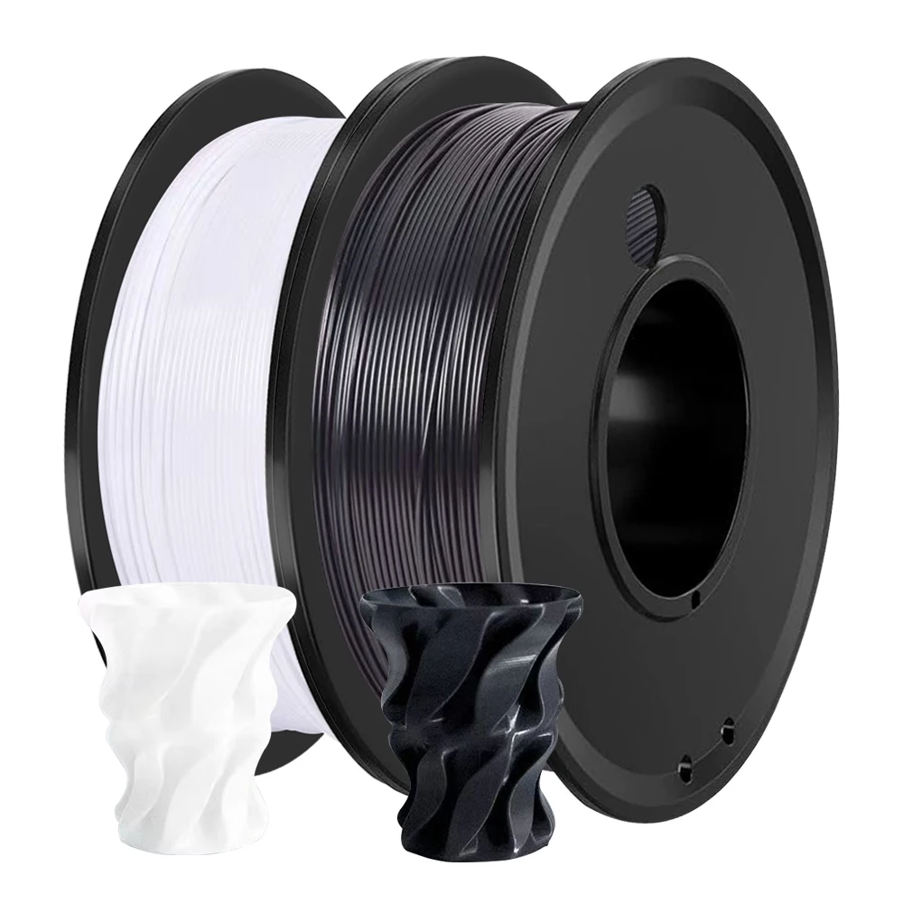 PETG 200G 3D Printer Filament Black and White 1.75mm High Quality FDM Printing Material Solid Color for 3D Printing