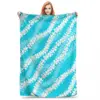 Puakenikeni Single Leis On Turquoise Blanket Flannel Breathable Throw Blankets Sofa For Home Bedroom Throws Bedspread Quilt 2