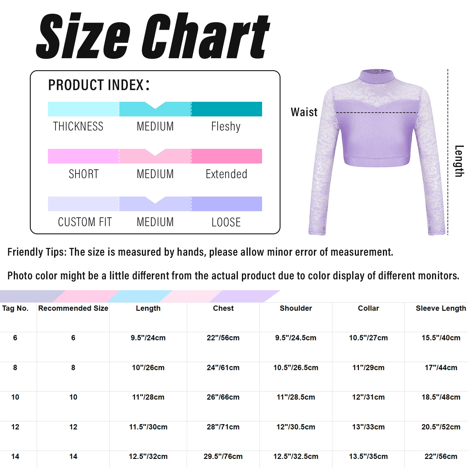 Kids Girls Sheer Floral Lace Gymnastics Dance Crop Top Patchwork Mock Neck Long Sleeve Cutout Back T-Shirt Top Stage Performance