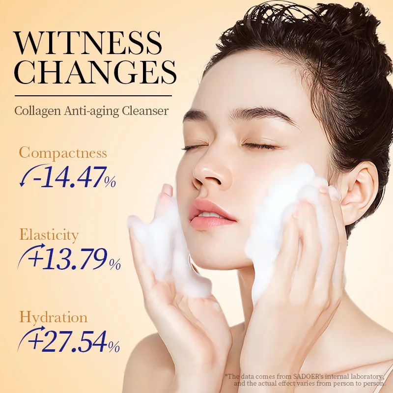 SADOER Collagen Facial Cleanser skincare Firming Moisturizing Face Cleansing Face Wash Foam Cleanser Skin Care Products 4