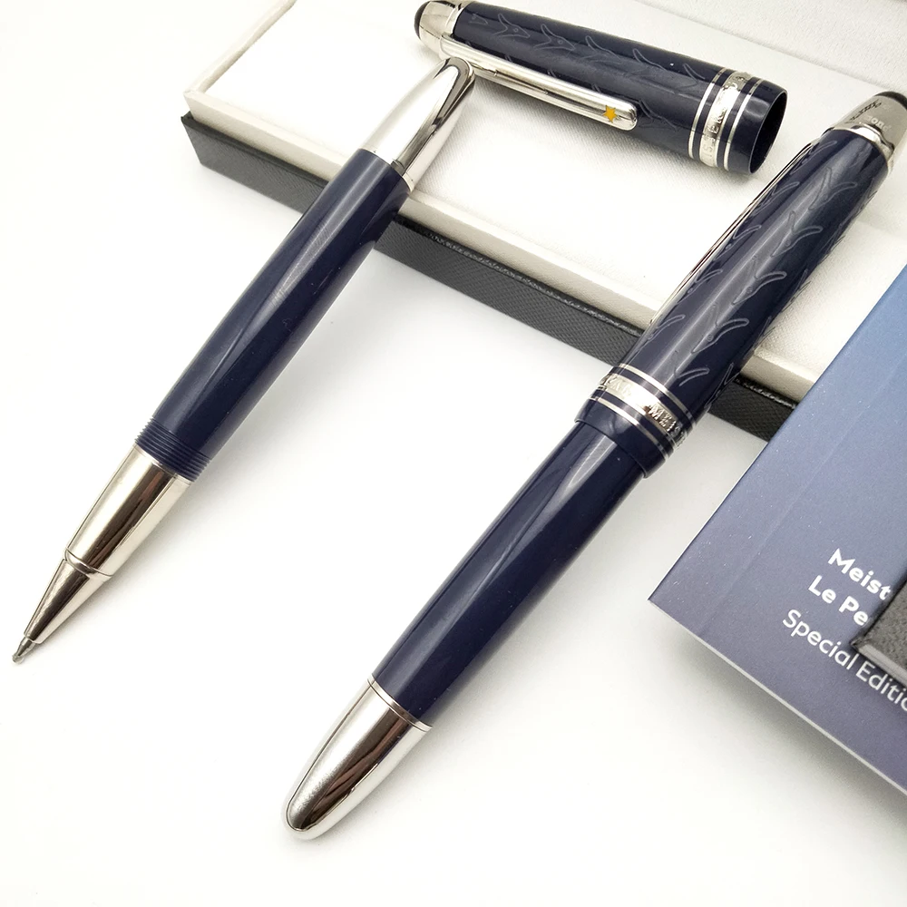 Special Edition Petit Prince 149 Fountain Pen MB Dark Blue Resin Reliefs Cap Office Writing Rollerball Pen With Serial Number yamalang mb 146 little prince with the fox blue color quality paper carefully crafted notebook writing stylish