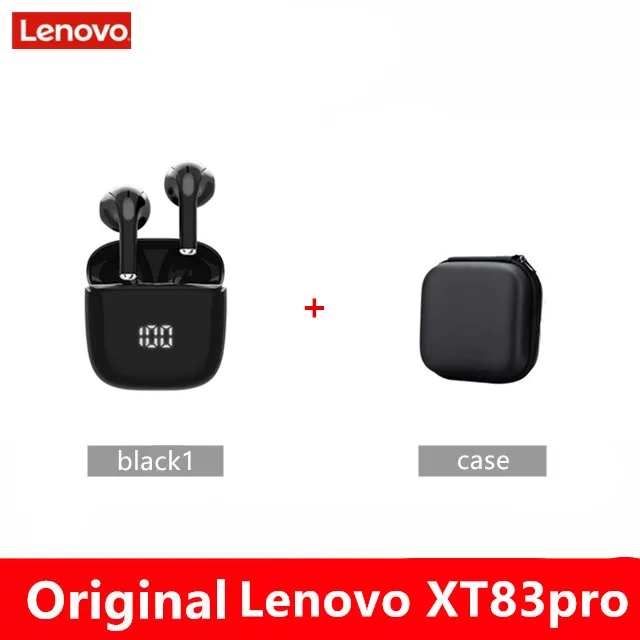 Lenovo XT83 Pro Wireless Bluetooth 5.1 Headphones LED Display Bluetooth Earphones with Dual Mics Touch Control Headsets Earbuds 