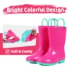 Crestar Kids Rain Boots Boys Girls Cute Colorful Waterproof Boots Children Rain Boots With Handles Outdoor Stay Dry Rubber Shoes