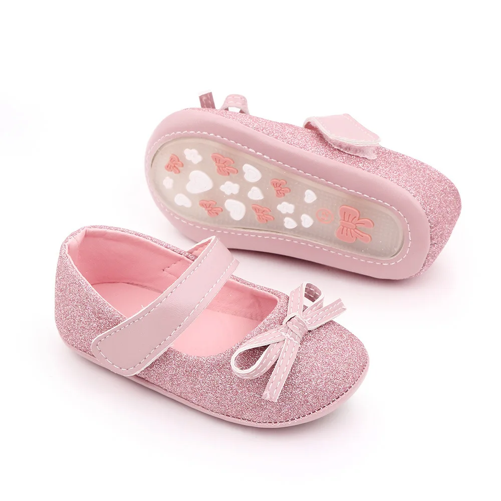 Baby Item Infant Girl Shoes Toddler Bling Bow Trainer Newborn Soft Anti-slip Rubber Sole Bebes Princess Footwear for 1 Year Gift 5