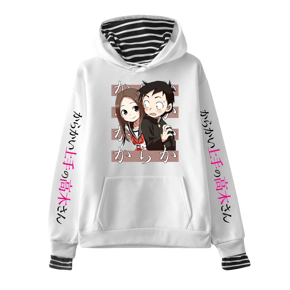 

Teasing Master Takagi-san Hoodie Fake Two Piece Women's Hoodies Long Sleeve Harajuku Streetwear 2022 Japanese Anime Clothes Tops