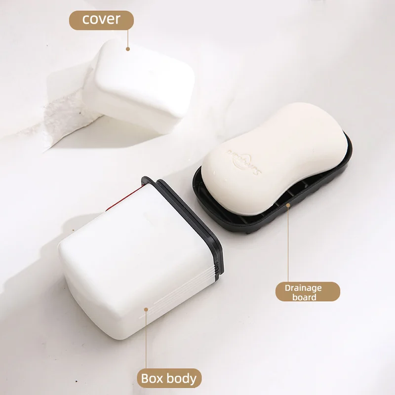 Mini Travel Soap Box With Lid Sealed Portable Soap Case Drainer Soap Dishes For Kitchen Sink Bathroom