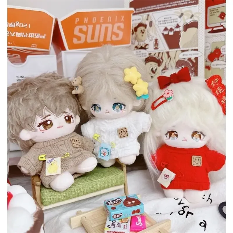 Baby clothes 10cm cotton doll starfish normal body plush cartoon new year red sweater white knitted sweater 3