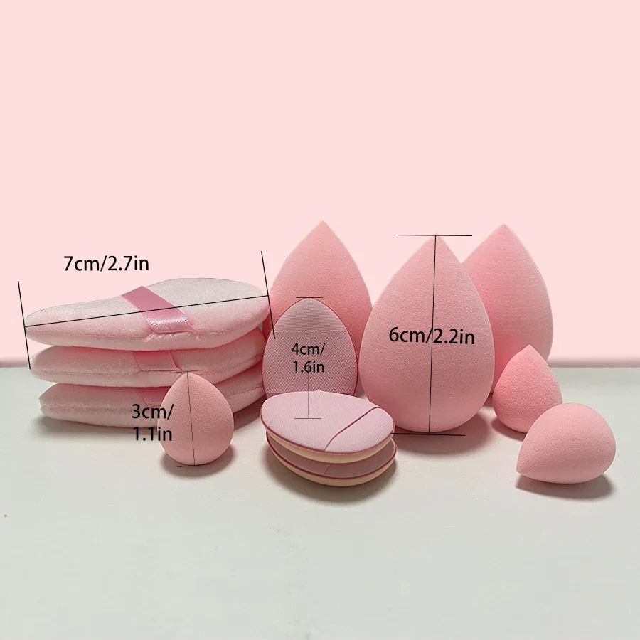 Makeup Sponge Set 12pcs Small Medium and Large Combination Essential For Beginners Beauty Tool Powder Puff