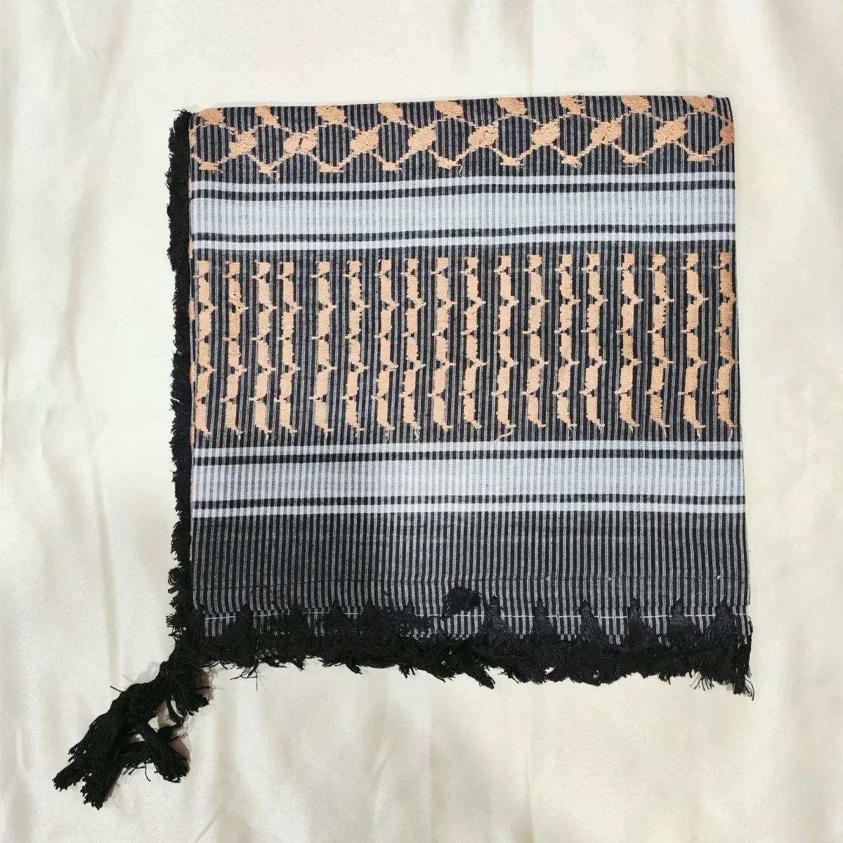 Freeshipping Turban Muslim Scarf For Men Hijab Kerchief Crochet Shawl Jewish Knit Headscarf Tassels Cotton Islam Pakistan Arab