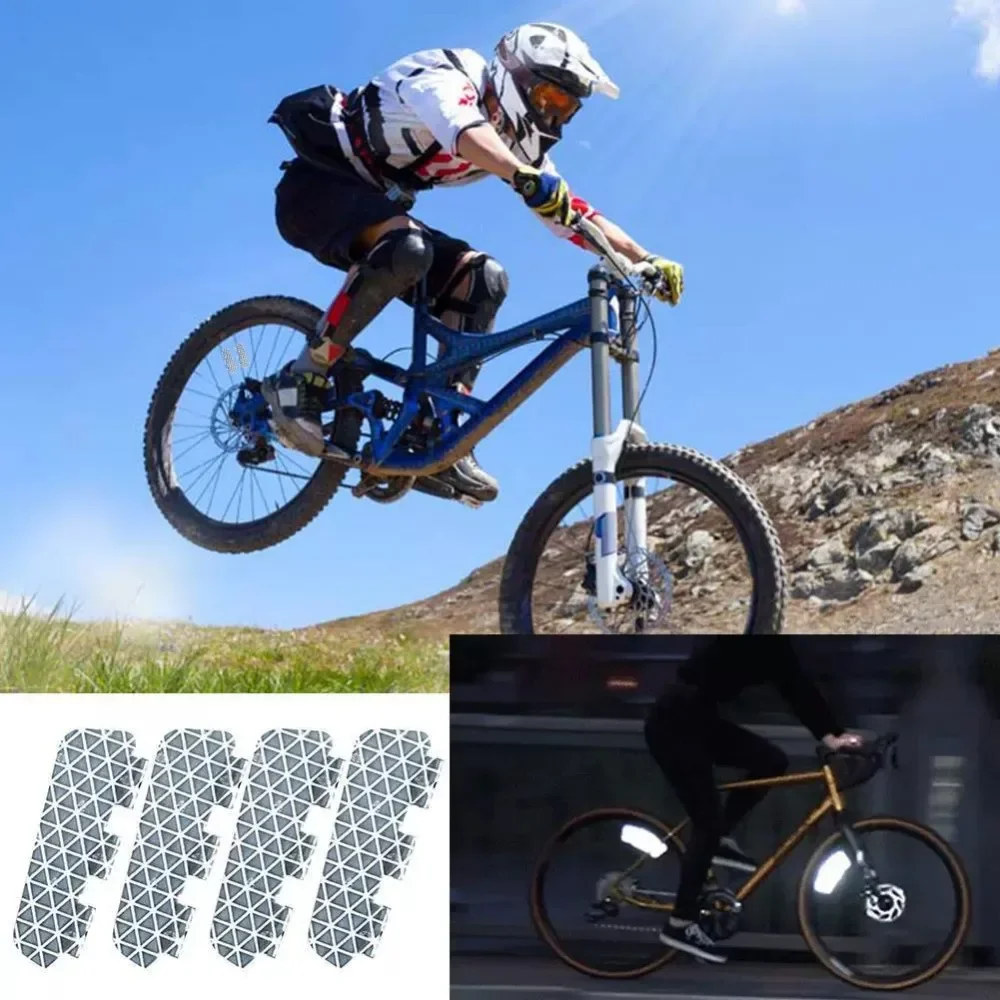 4PCS Bike Wheel Reflective Lights, Spoke Rim Reflectors for Bicycle Safety, Night Riding Accessories