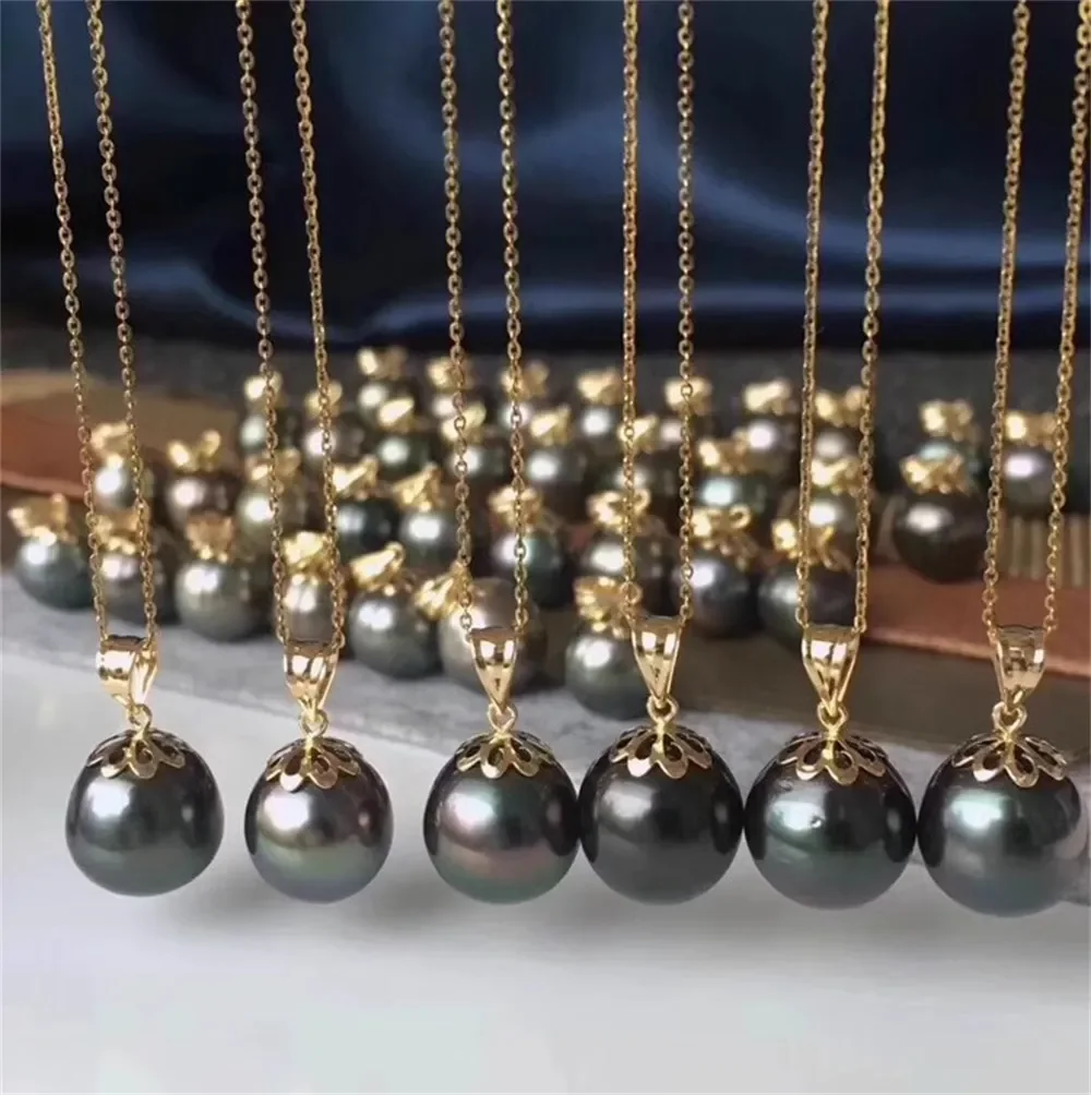 

DIY Pearl Accessories G18K Yellow Gold Pendant Empty Holder Hollow Pearl Necklace Pendant Empty Holder Fit 9-13mm Round G009