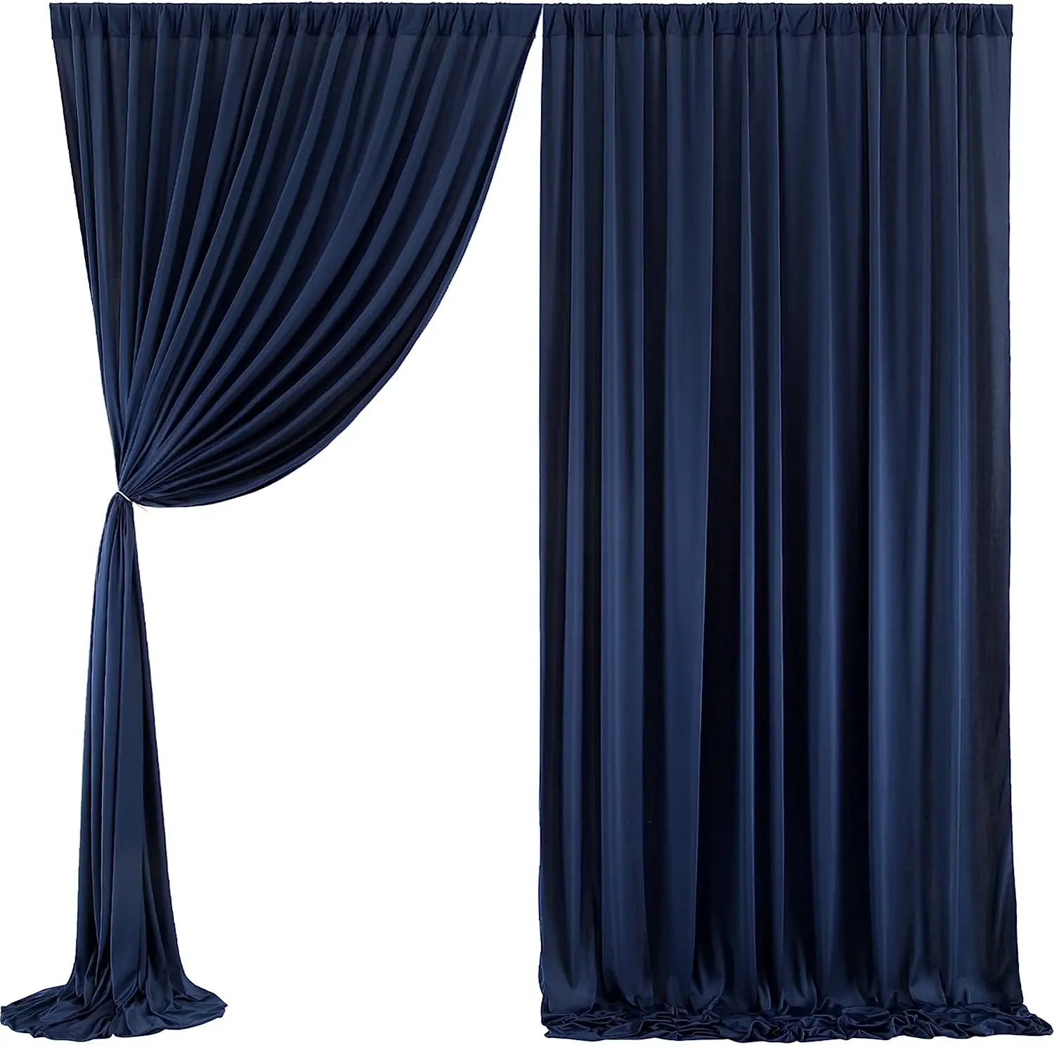 10x10FT Black Curtains For Parties Black Wedding Curtain Backdrop Wrinkle Free Photo Backdrop Wedding Party Home Decoration Supplies 5x10ft,2 Panels