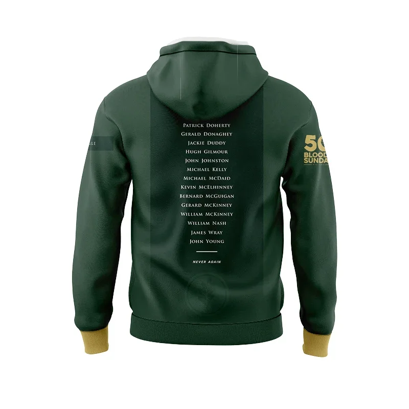 Men Derry Bloody Sunday Commemoration Jersey Ireland Rugby Jersey Hoodies