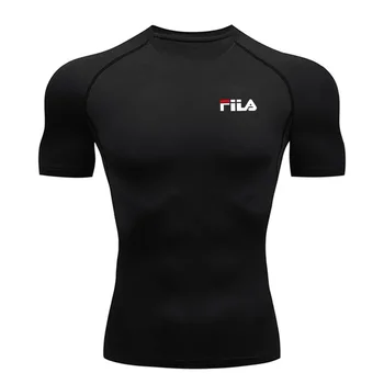 Magliette a Compressione per Uomo, Manica Corta, Rash Guard, T-shirt per Palestra, Allenamento, Corsa, Asciugatura Rapida, Estive
