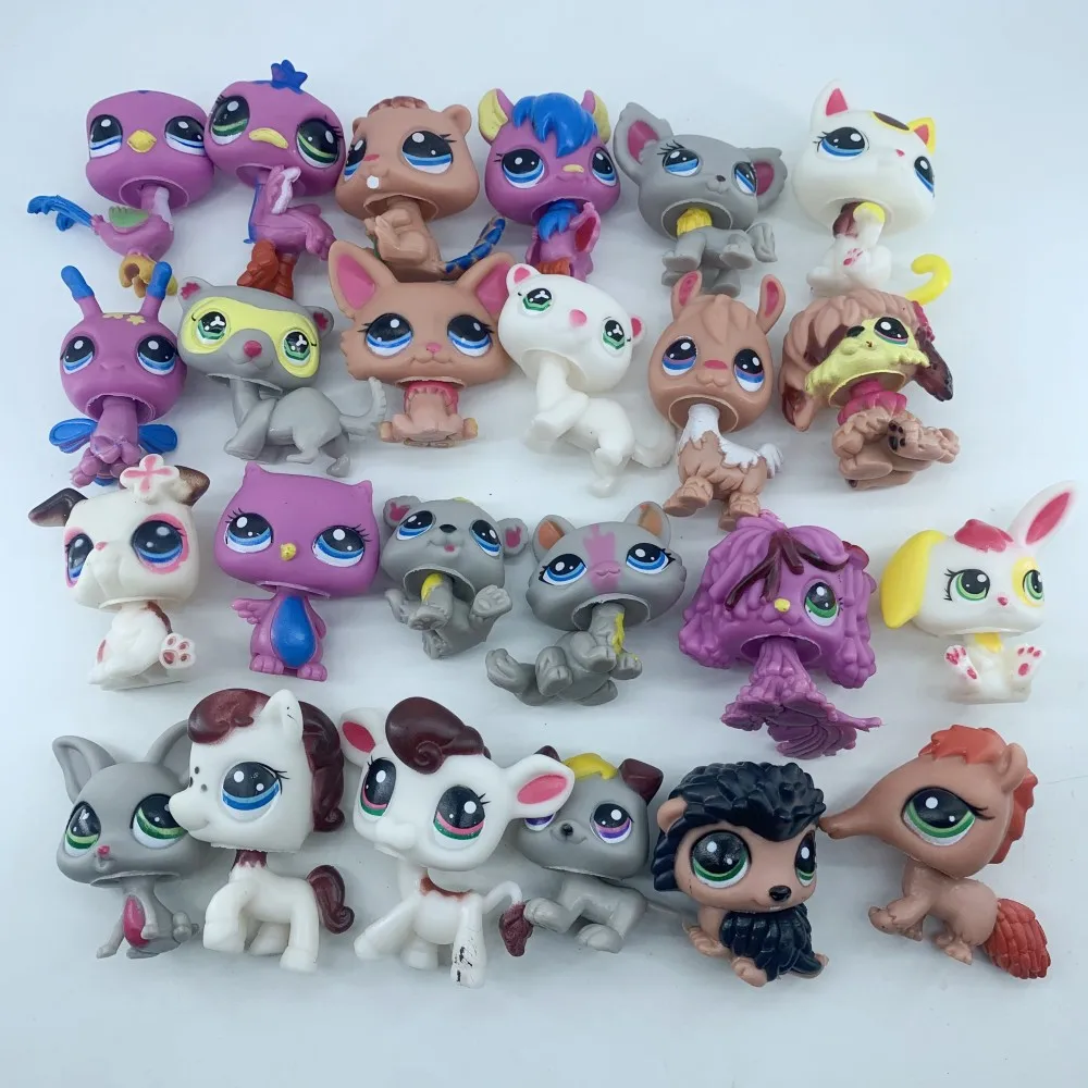 24Pcs Different Pet Dolls Shop Collection Figure Toy 4-7cm Little Magic Animals Cat Model Figuras Toys for Children Gift