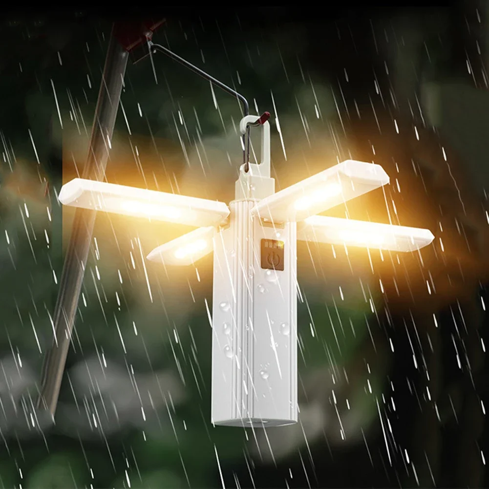 4 In 1 Folding Outdoor Camping Light USB Rechargeable Camping Lamp Outdoor Portable Flashlight Student Dormit Hanging Tent lamp