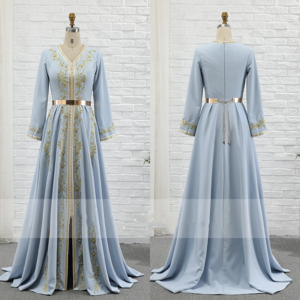 Marokkanischen Kaftan Abendkleid Kristall Kaftan roben de soirée Stickerei  Hochzeit Dubai muslimischen vestidos elegantes para mujer 2022 - AliExpress