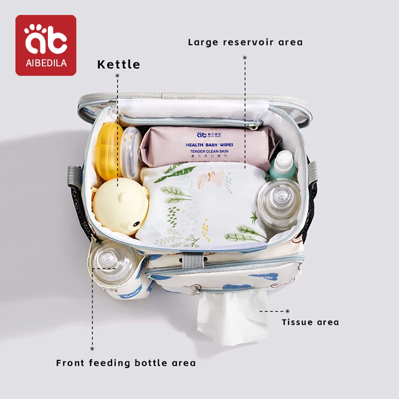 AIBEDILA Universal Buggy Baby Pram Organizer Carriage Bottle Holder Baby Stroller Accessory Stroller Caddy Storage Bag Mummy Bag 2