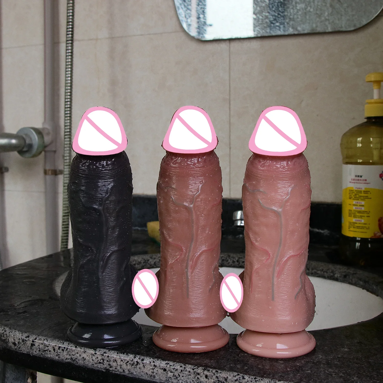 Realistic Skin Dildo Double Silicone Penis Woman Man Anal Sex Toy Suction Cup Dick Big Glans Masturbators Cock Sex Toys