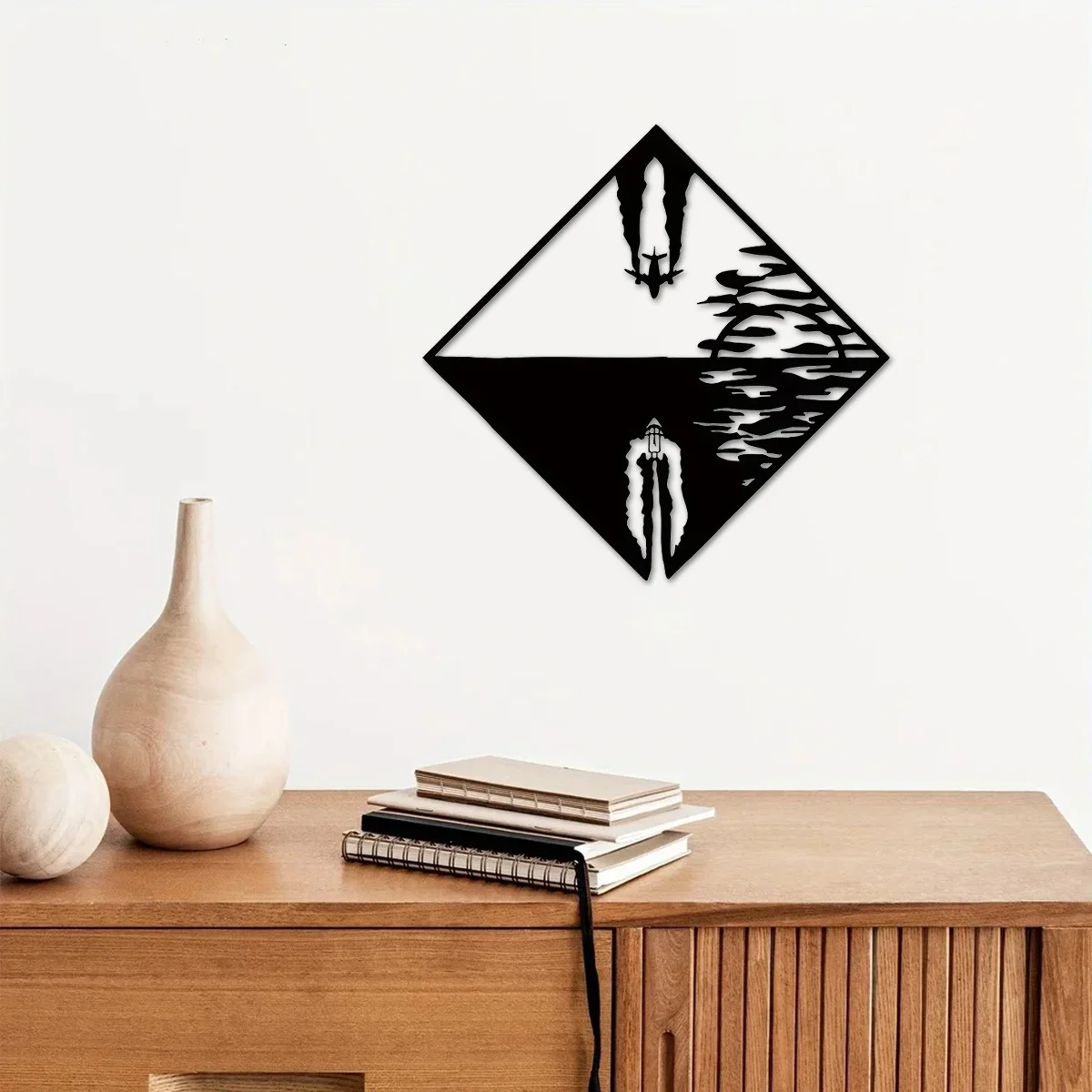 

1pc Metal Airplane Theme Home Art Decor, Modern Wall Bedroom Decor Sticker Mural Decor Metal Wall Hanging Livingroom Background