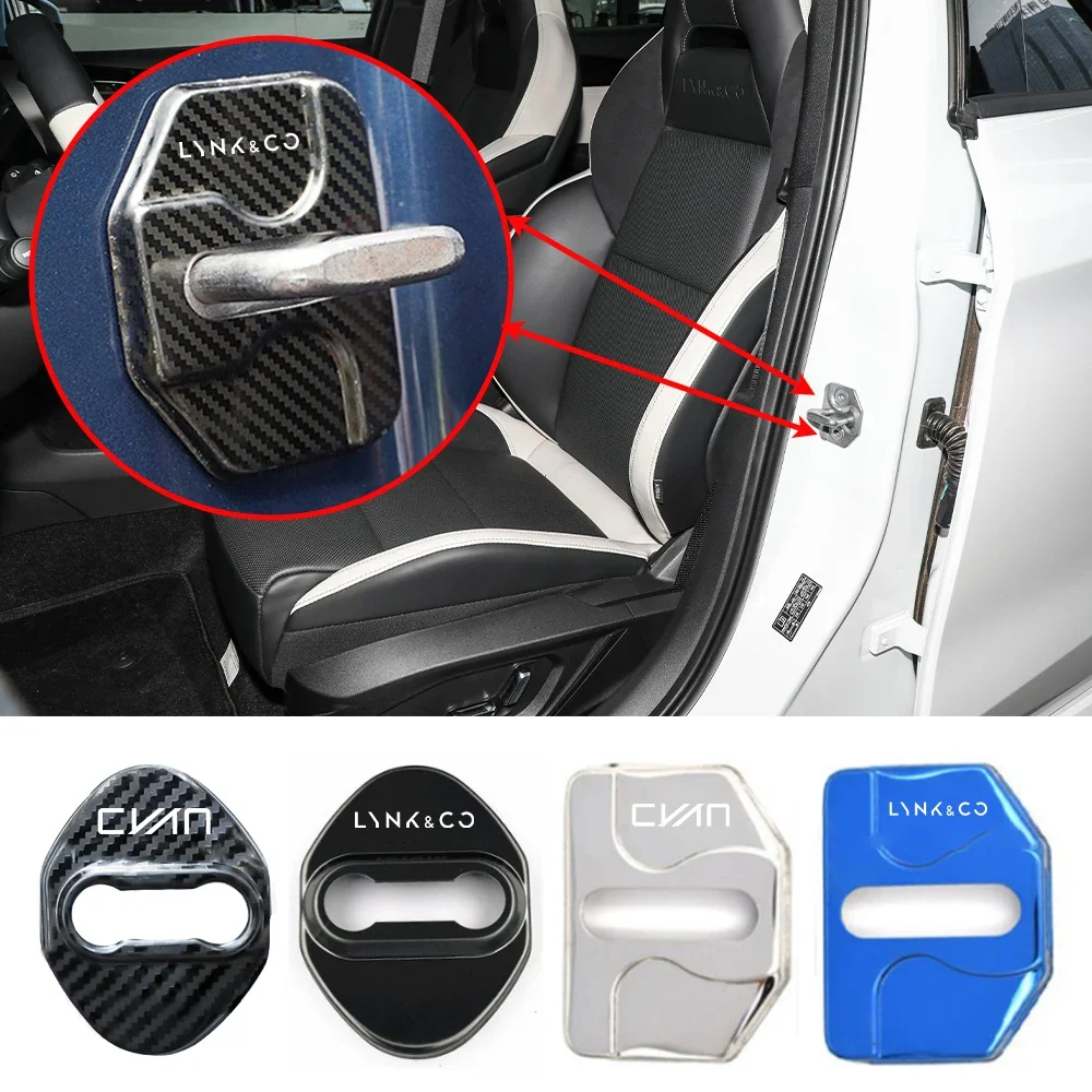 자동차 문짝 잠금 커버 자동 보호 케이스, Geely Lynk & Co Lynk Co 01 02 03 03 + 05 06 09 PHEV 시안 레이싱 카 액세서리, 4 개