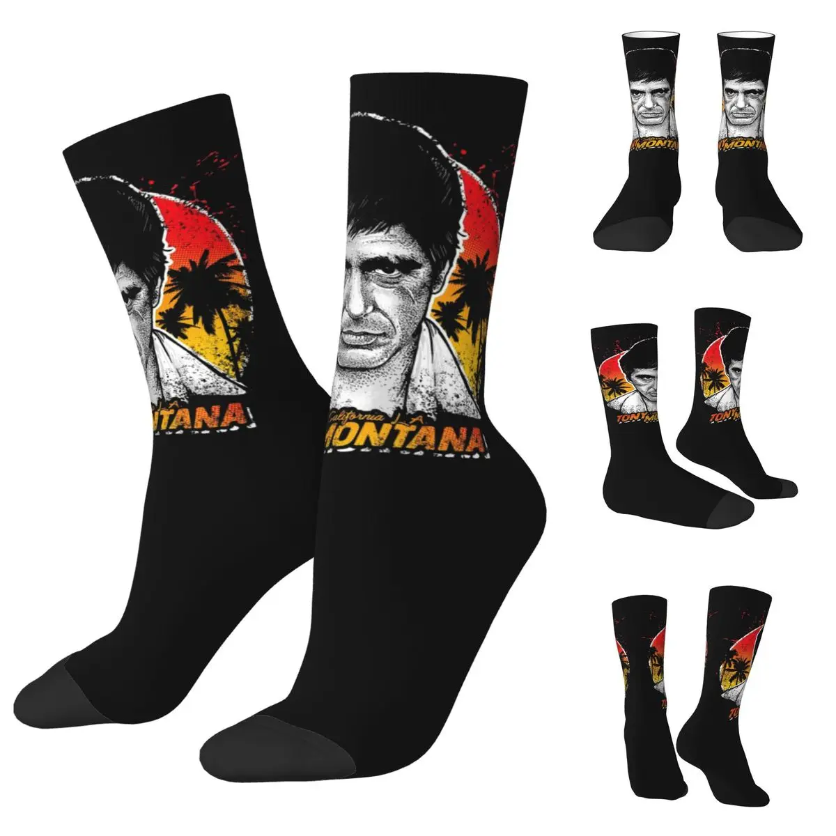 Movie Scarface Tony Montana Graphics Men and Women printing Socks,Windproof Applicable throughout the year Dressing Gift