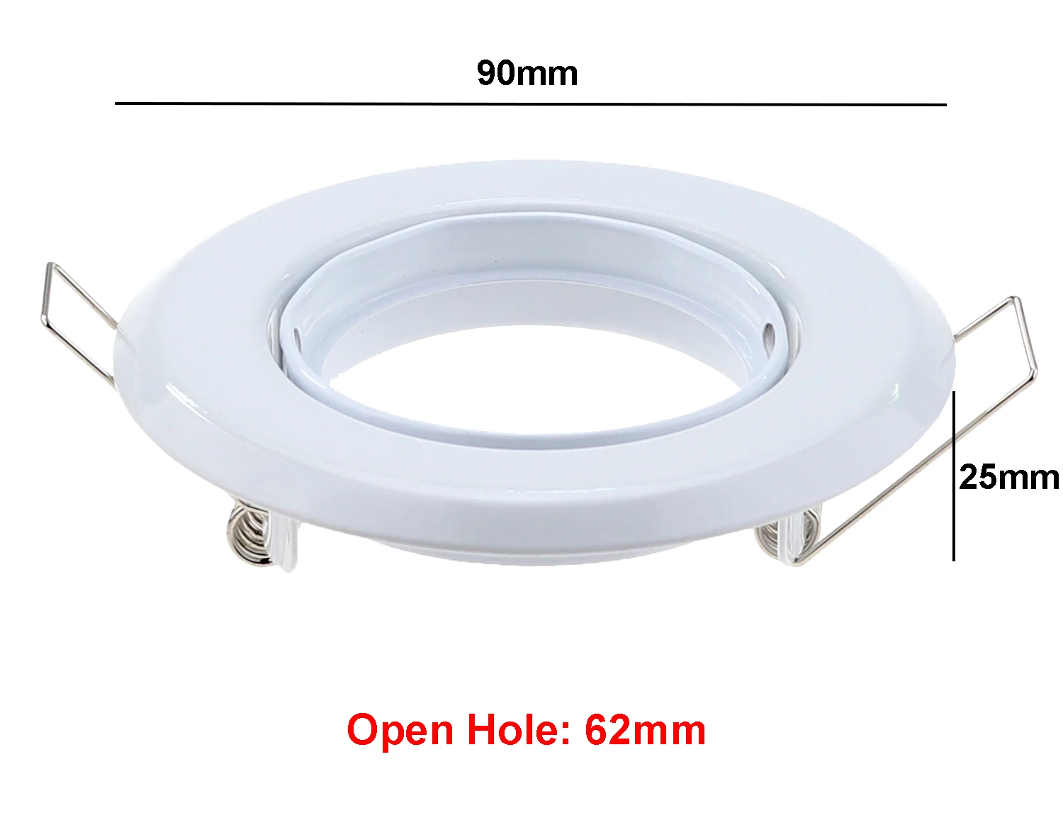6Pcs Frame for Recessed Ceiling Spot Light with GU10 Lamp Holder Tilt Adjustable GU10 Downlight Fitting for 50mm Spotlight Bulb