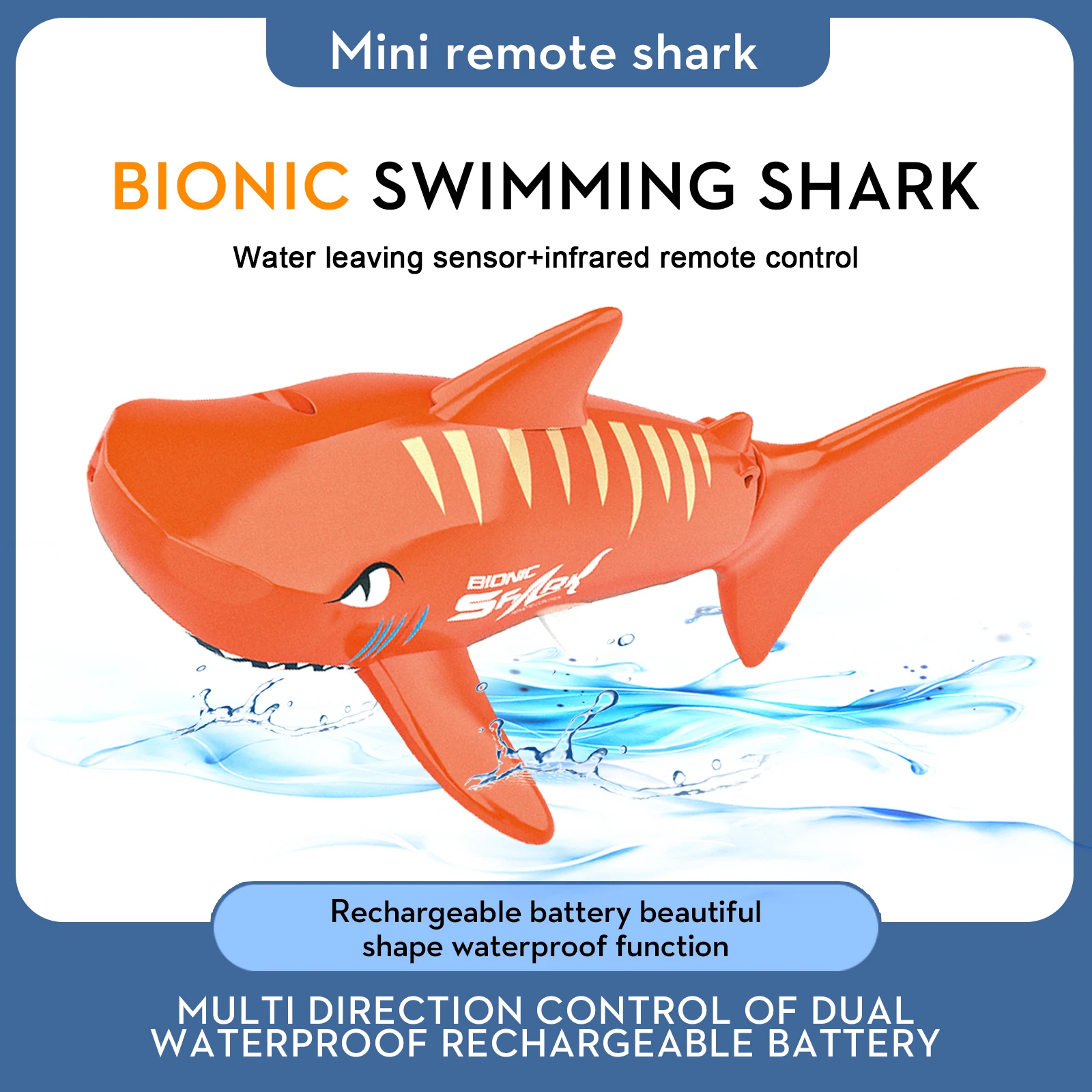 LSRC B1 Mini RC Shark Waterproof Electric Remote Control Cute Sharks Animals Robots Automatic On Water Funny Toys for children 3