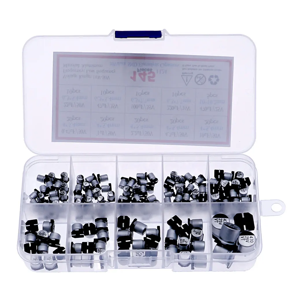 SMD 0.47 to 470uF Electrolytic Capacitor Assortment Kit 145Pcs electrolytic capacitor smd capacitor