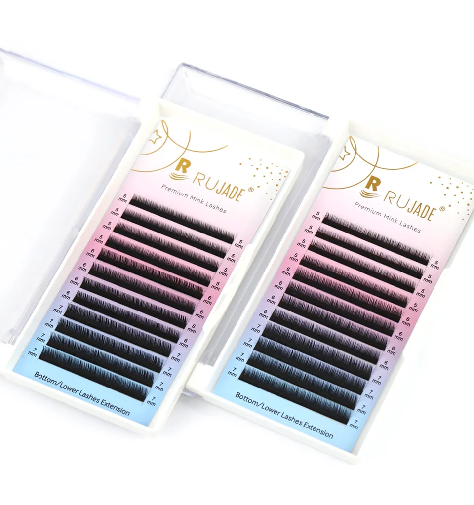 RUJADE Kurze Größen 5 mm 6 mm 7 mm 8 mm Unterwimpern Untere Wimpern Natürliche falsche individuelle Wimpernverlängerungen Untere untere Wimpern – Detail 12