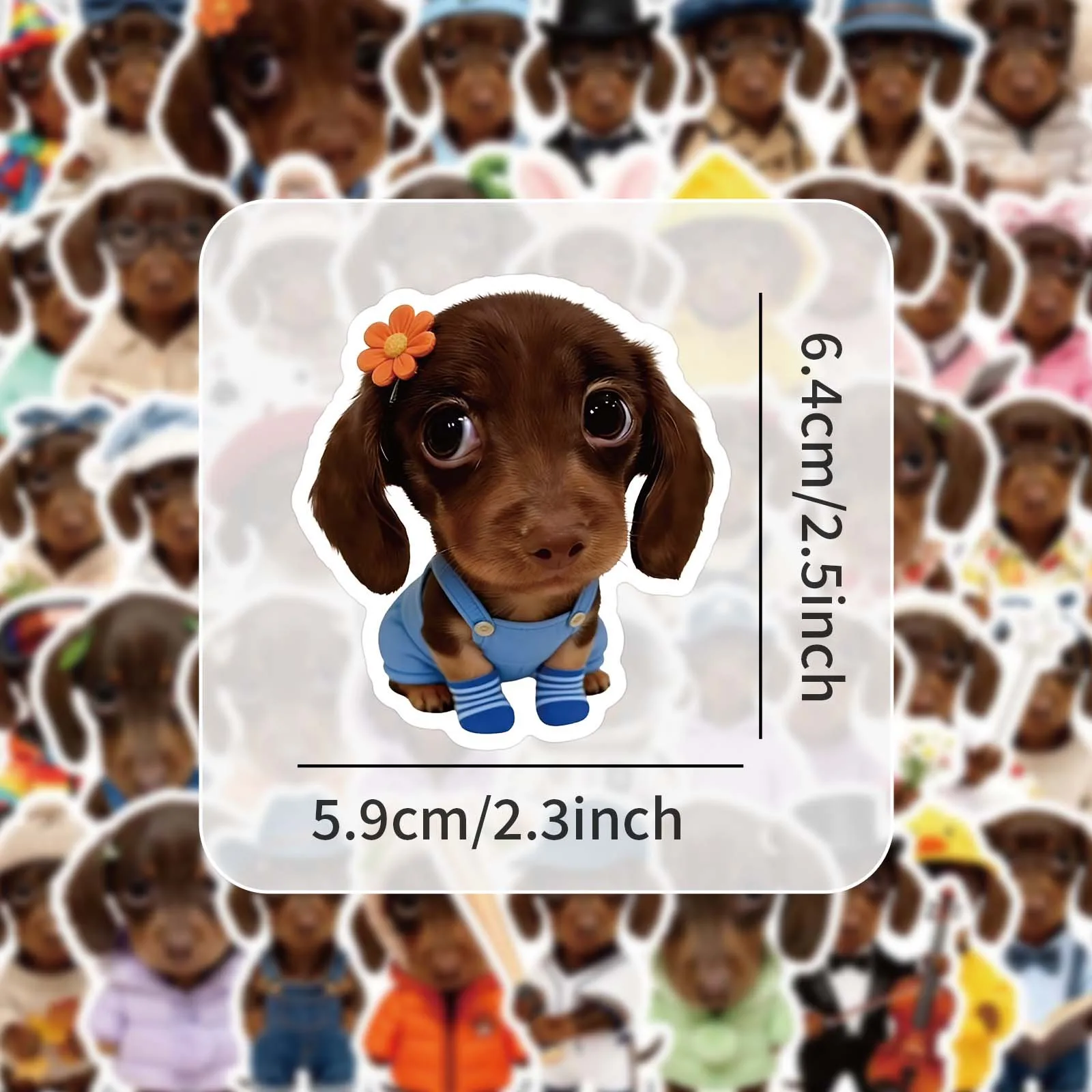 50/100Pcs 귀여운 닥스훈트 낙서 스티커 Ins 스타일 방수 컵 전화 케이스 노트북 헬멧 자동차 파일 폴더 책상 서랍 데칼