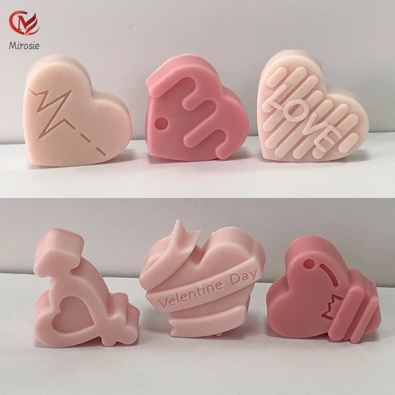 

Mirosie Love Candle Silicone Mold Heart-shaped Chocolate Mousse Cake Mold DIY Plaster Decoration Scented Candle Mold Soap Mold