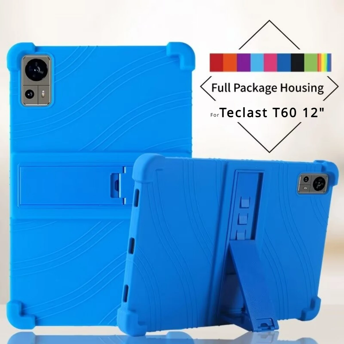 Soft Case para Teclast Tablet Shockproof Silicone Stand Cover Shell Protetor T60 2023 12
