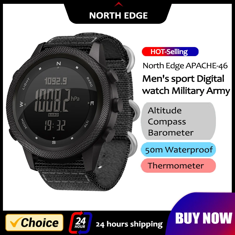 NORTH EDGE Smart Watch For Men Altimeter Barometer Thermometer Compass