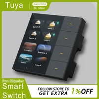 3.5 Inch Smart Wall Switch Touch Screen 4Groups Switch 8-Way Scene Radar Sensor Dimming Switch Curtain Tuya Zigbee Custom Switch