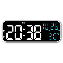 Versatile LED Display Alarm Clock with Voice Control and Night Mode (Blue)