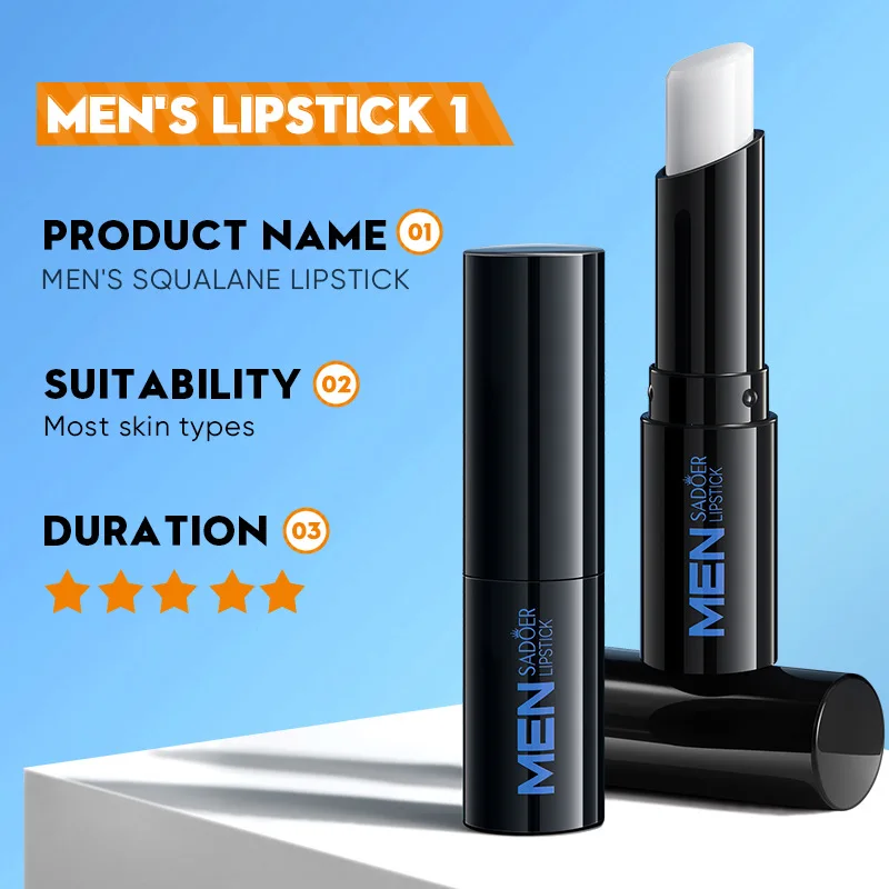 SADOER Men's Lip Balm Moisturizing Anti Cracking Repair Nourishing Hydrating Lipstick Men Lips Skin Care Products