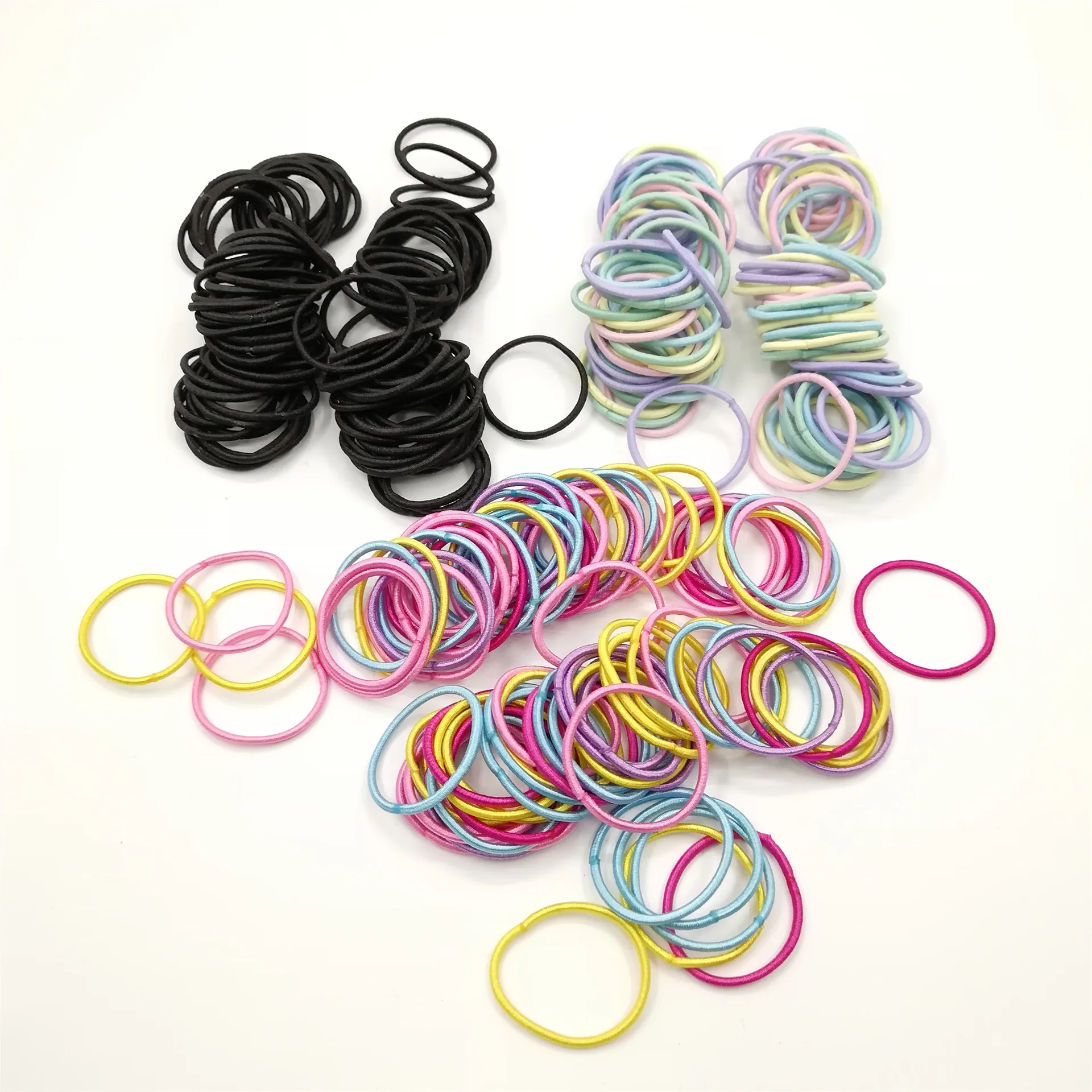 100PCS/Set Girls Colorful Hair Ring Hair Ties Children Ponytail Elastic Hair Bands Headband Cute Hair Accessories Girl Scrunchie