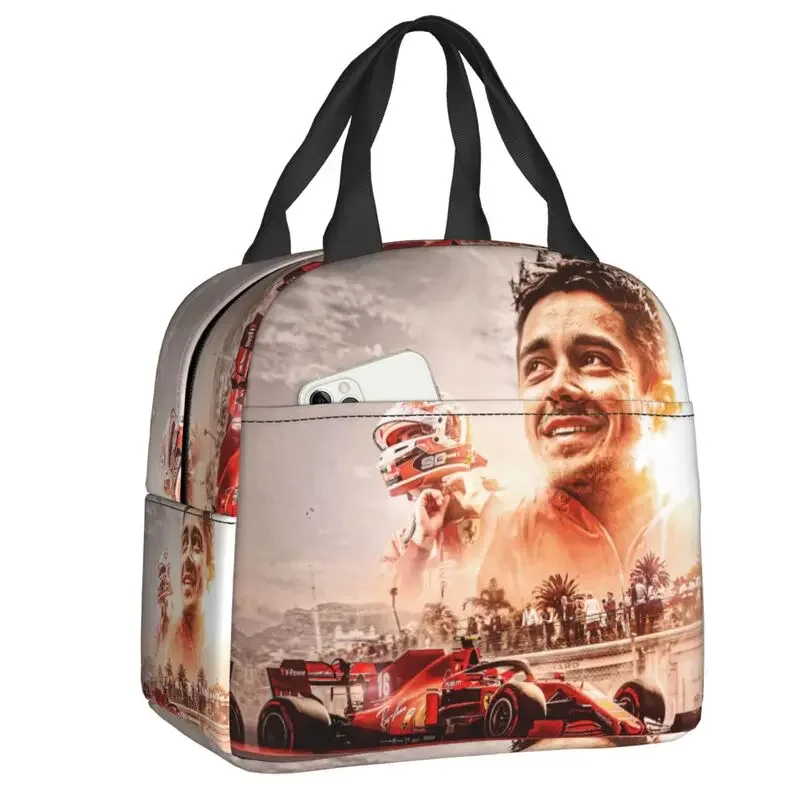 

Racing Driver Leclerc Charles Insulated Lunch Bag for School Office Cooler Thermal Bento Box Children Food Container Tote Bags