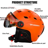 MOON Goggles Skiing Helmet Integrally-Molded PC+EPS High-Quality Ski Helmet Outdoor Adult Sport Ski Snowboard Skateboard Helmets 2