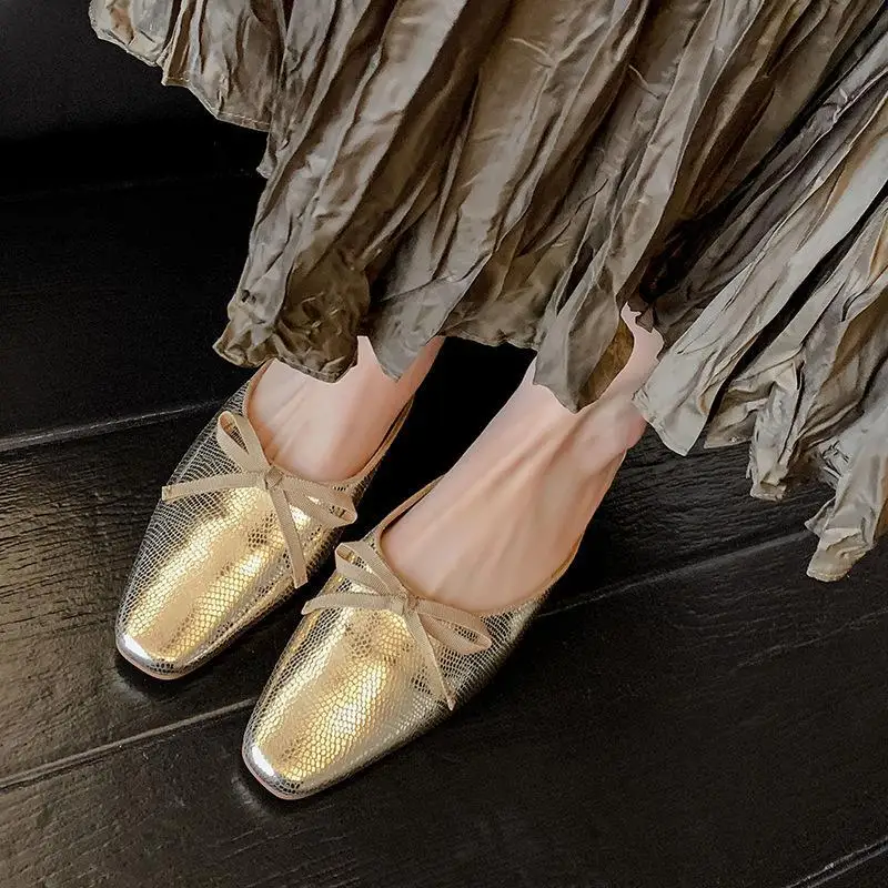 Summer New Fashionable Muller Shoes Flat Bottom Half Slippers Baotou Women's Shoes Lazy Sandals