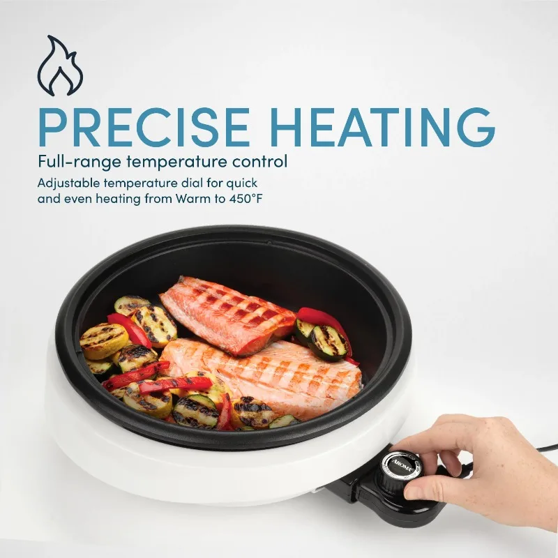 Aroma® 3Qt. Grillet® 3-in-1 Electric Indoor Grill - White 4